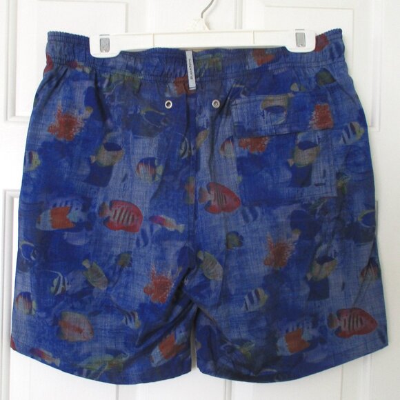 Bugatchi Uomo Mens Blue PolyCotton Lined Swim Trunk NWOT - Size 34W-38W or Large - Picture 4 of 5